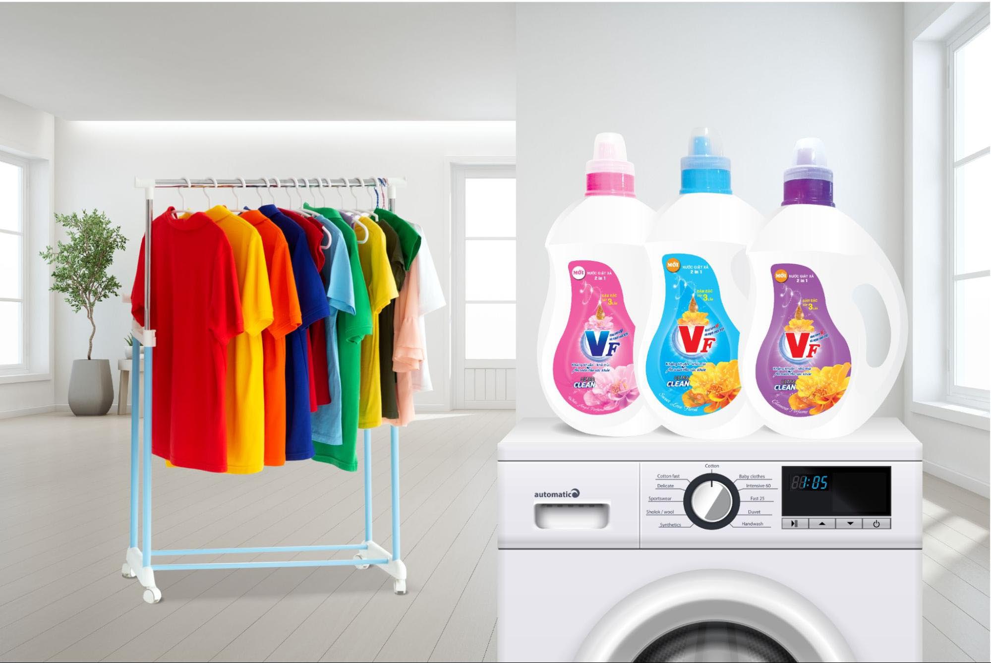 Lựa chọn nước giặt không phai màu quần áo